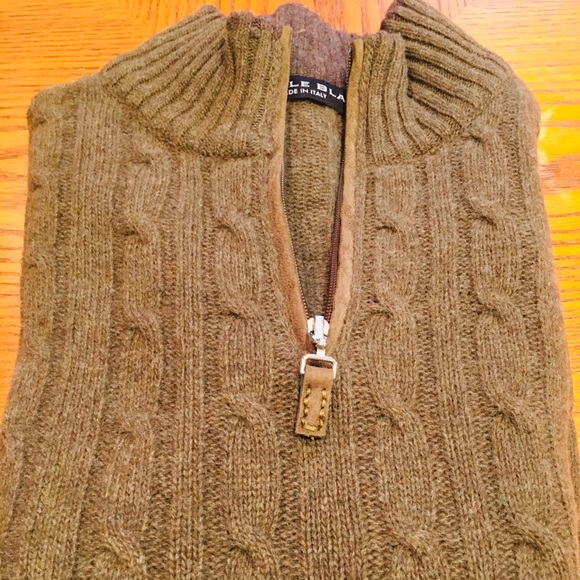 Beautiful Italian made Wool Cable Knit Quarter Zip - Picture 2 of 7